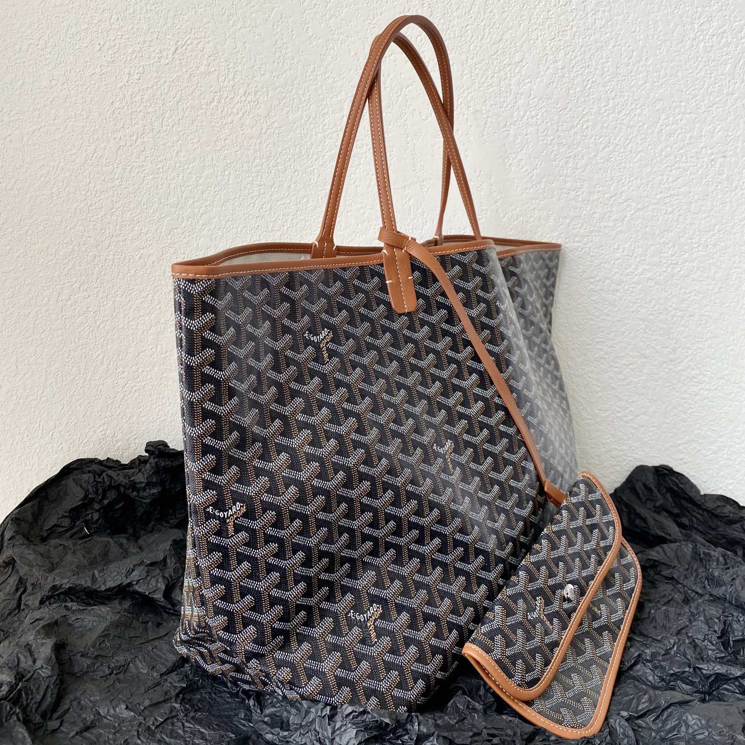 高仿Goyard*STLOUI7滿印Tote媽咪袋棕色大號免檢版