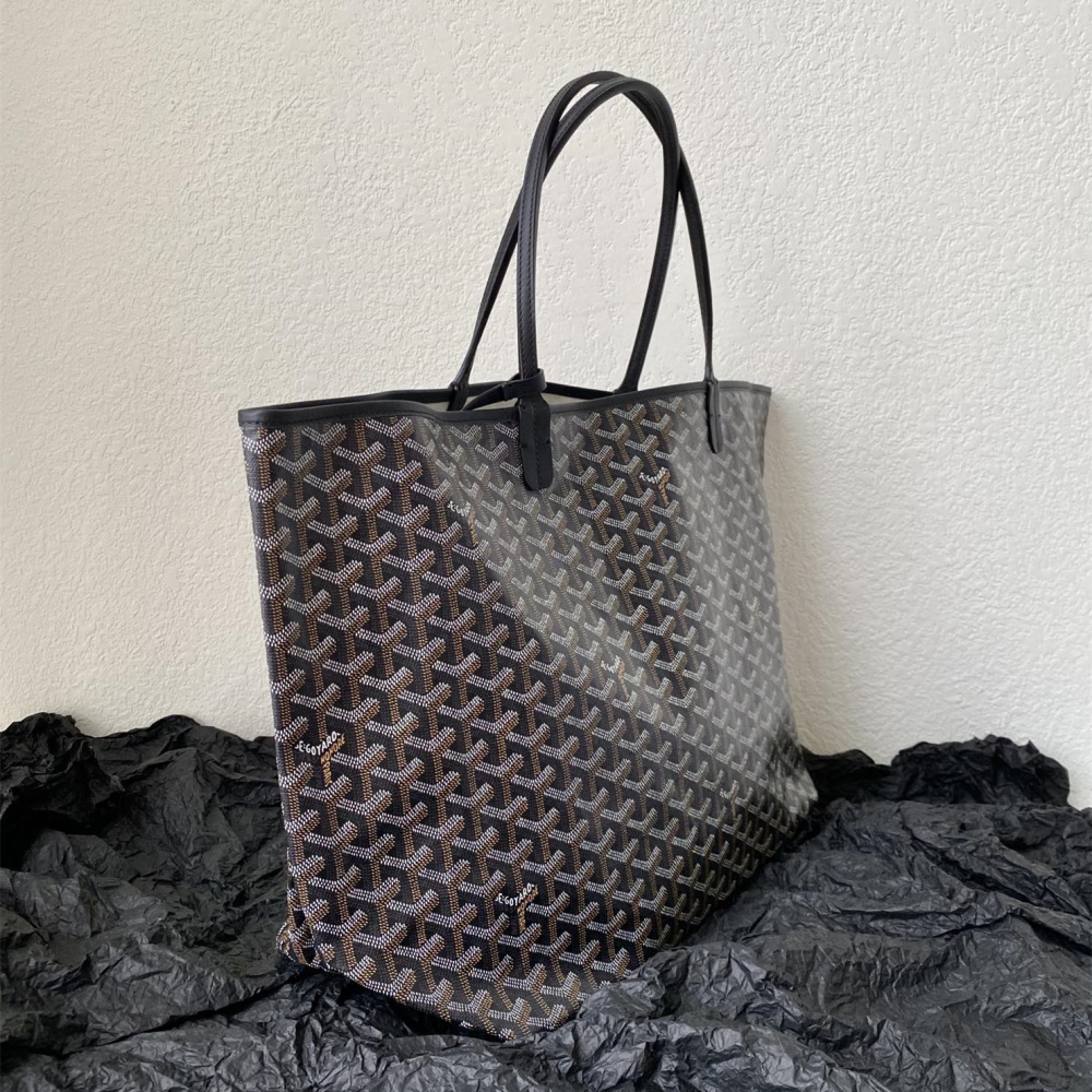 高仿Goyard*STLOUI8滿印Tote媽咪袋黑色大號免檢版