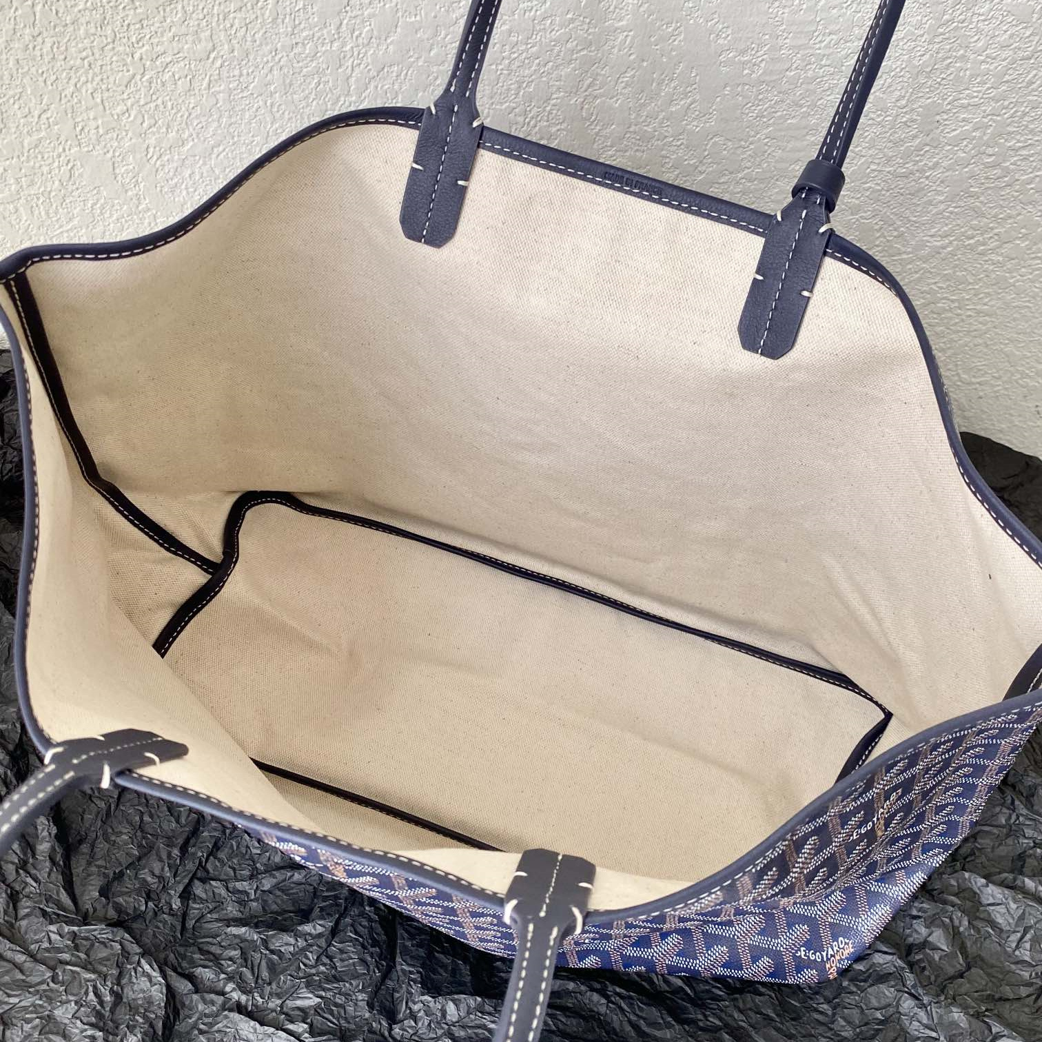 高仿Goyard*STLOUIE滿印Tote購物袋深藍中號免檢版