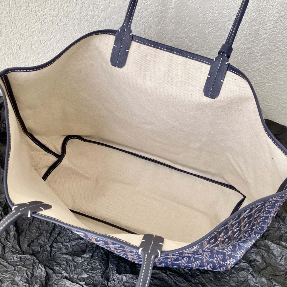 高仿Goyard*STLOUIE滿印Tote購物袋深藍中號免檢版