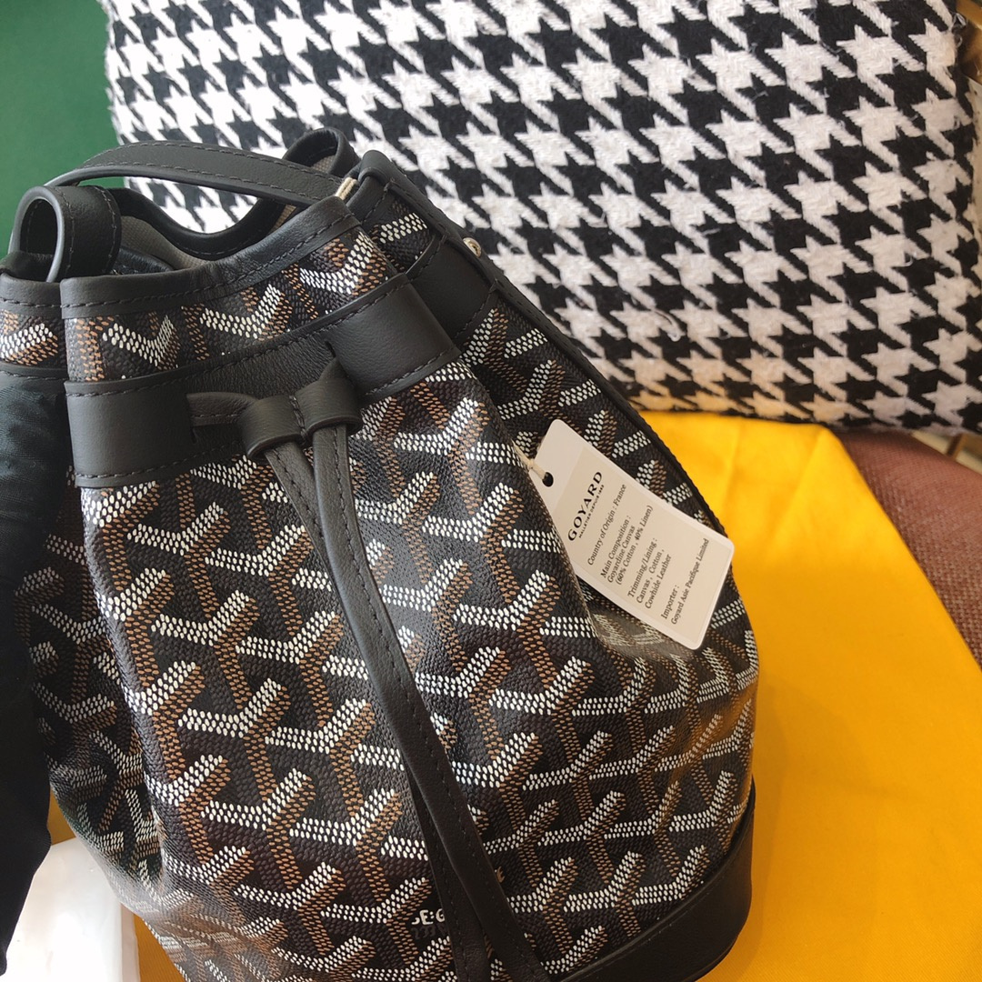 高仿Goyard*PEFLOT6抽繩水桶包黑色免檢版