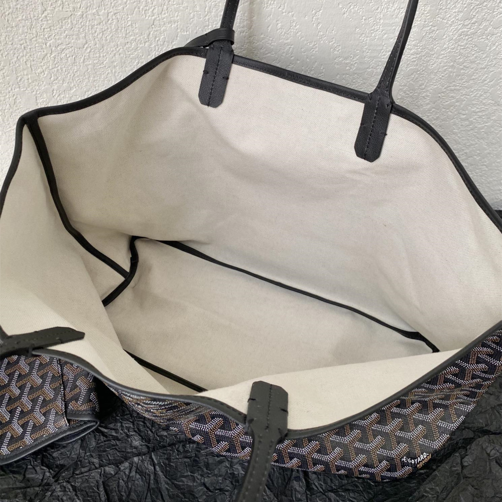 高仿Goyard*STLOUIH滿印Tote購物袋黑色中號免檢版