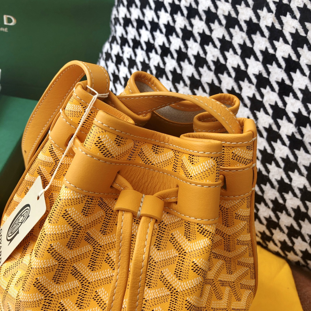 高仿Goyard*PEFLOT7抽繩水桶包黃色免檢版