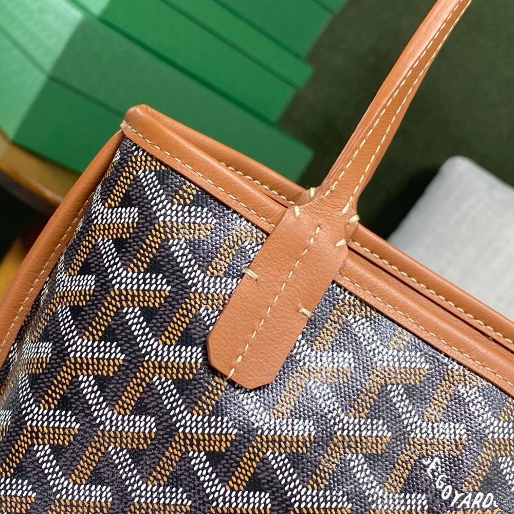 高仿Goyard*GY10183雙面兩用MiniTote手袋棕色免檢版