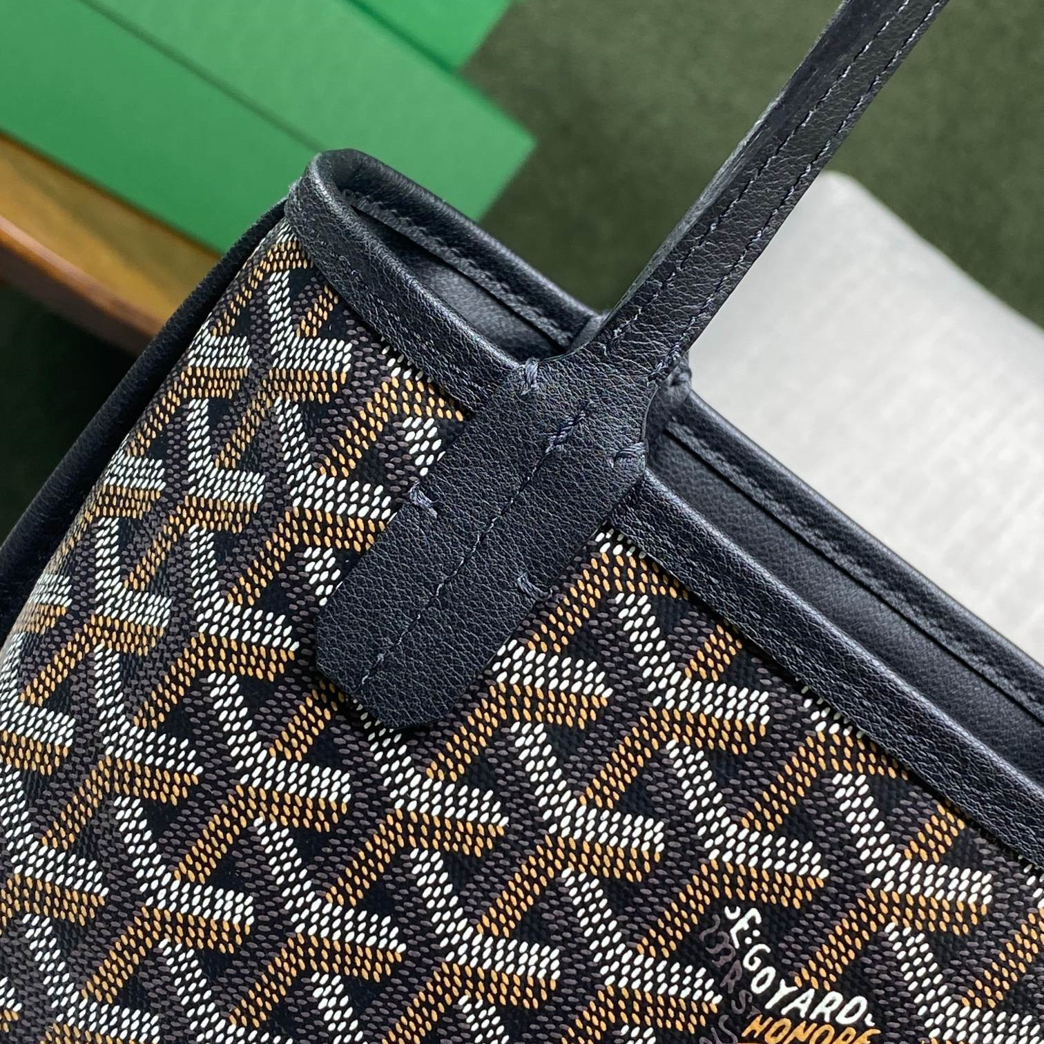 高仿Goyard*GY10185雙面兩用MiniTote手袋黑色免檢版