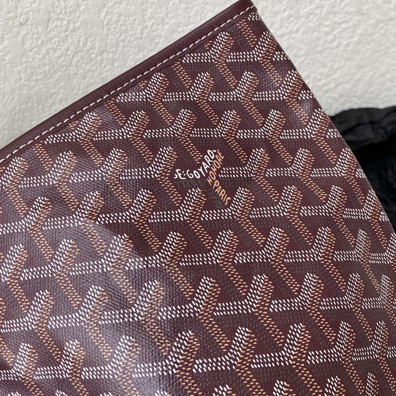 高仿Goyard*STLOUIF滿印Tote購物袋朱紅中號免檢版