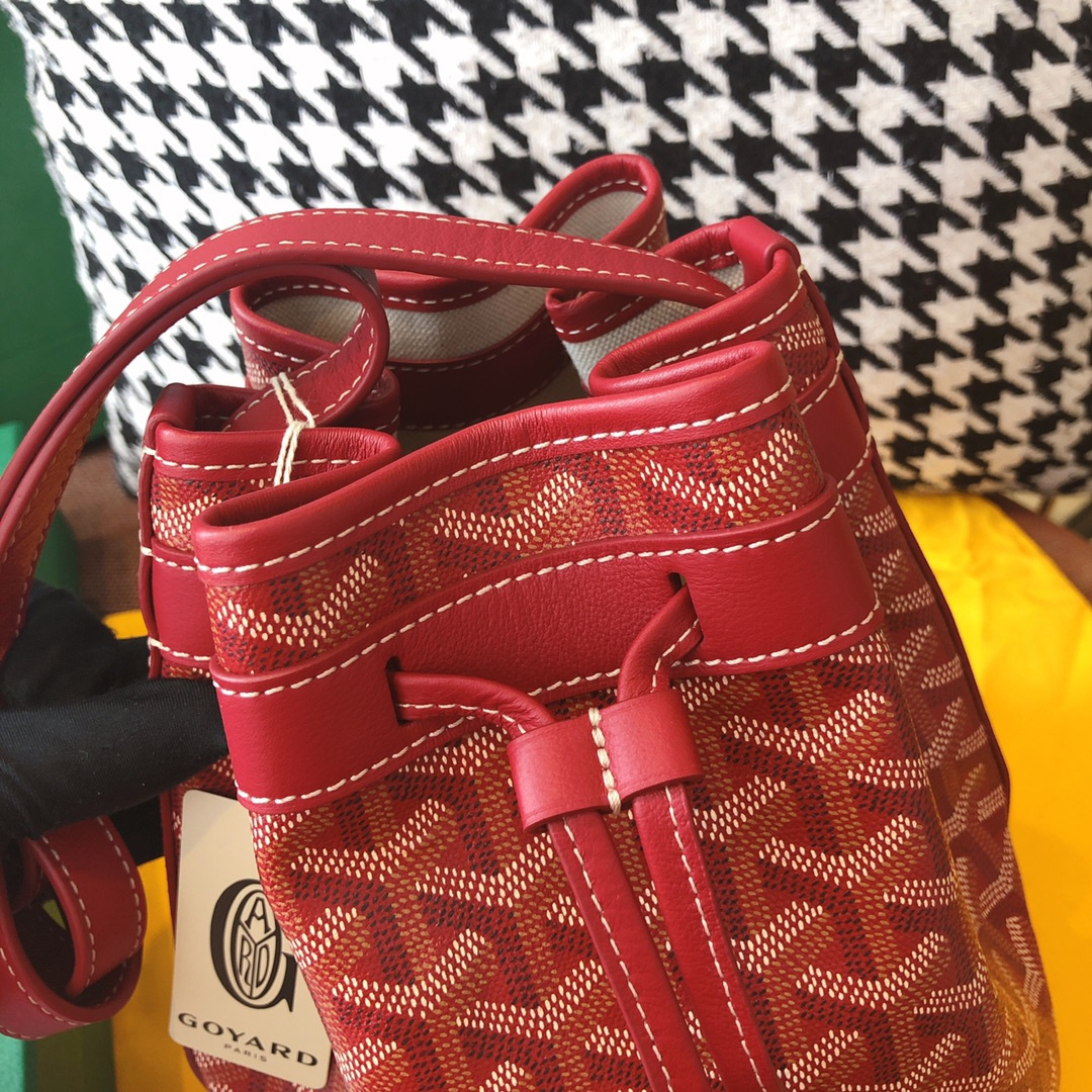 高仿Goyard*PEFLOT9抽繩水桶包紅色免檢版