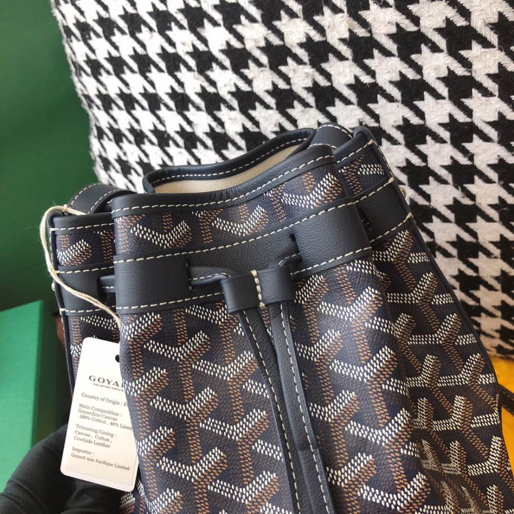 高仿Goyard*PEFLOT1抽繩水桶包深藍色免檢版