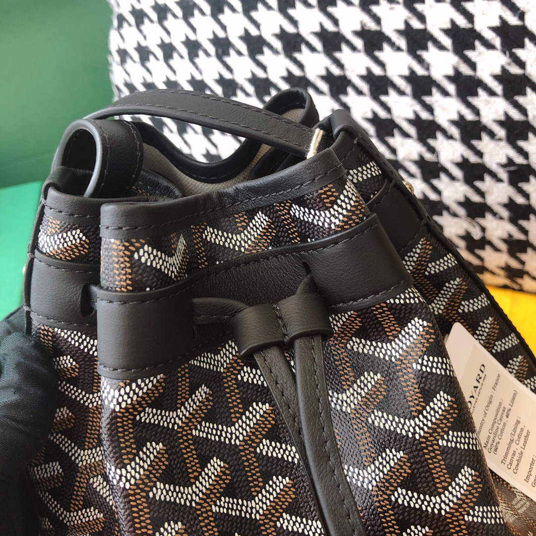 高仿Goyard*PEFLOT6抽繩水桶包黑色免檢版