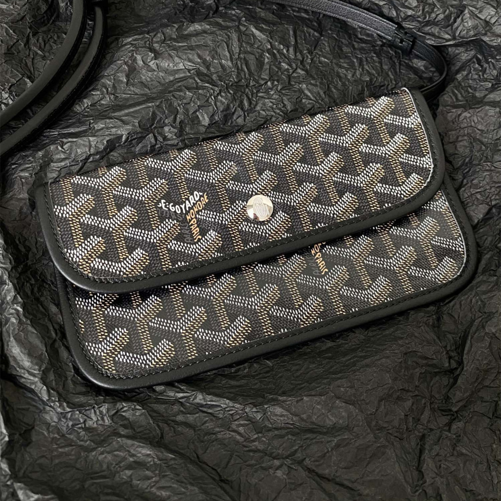 高仿Goyard*STLOUIH滿印Tote購物袋黑色中號免檢版
