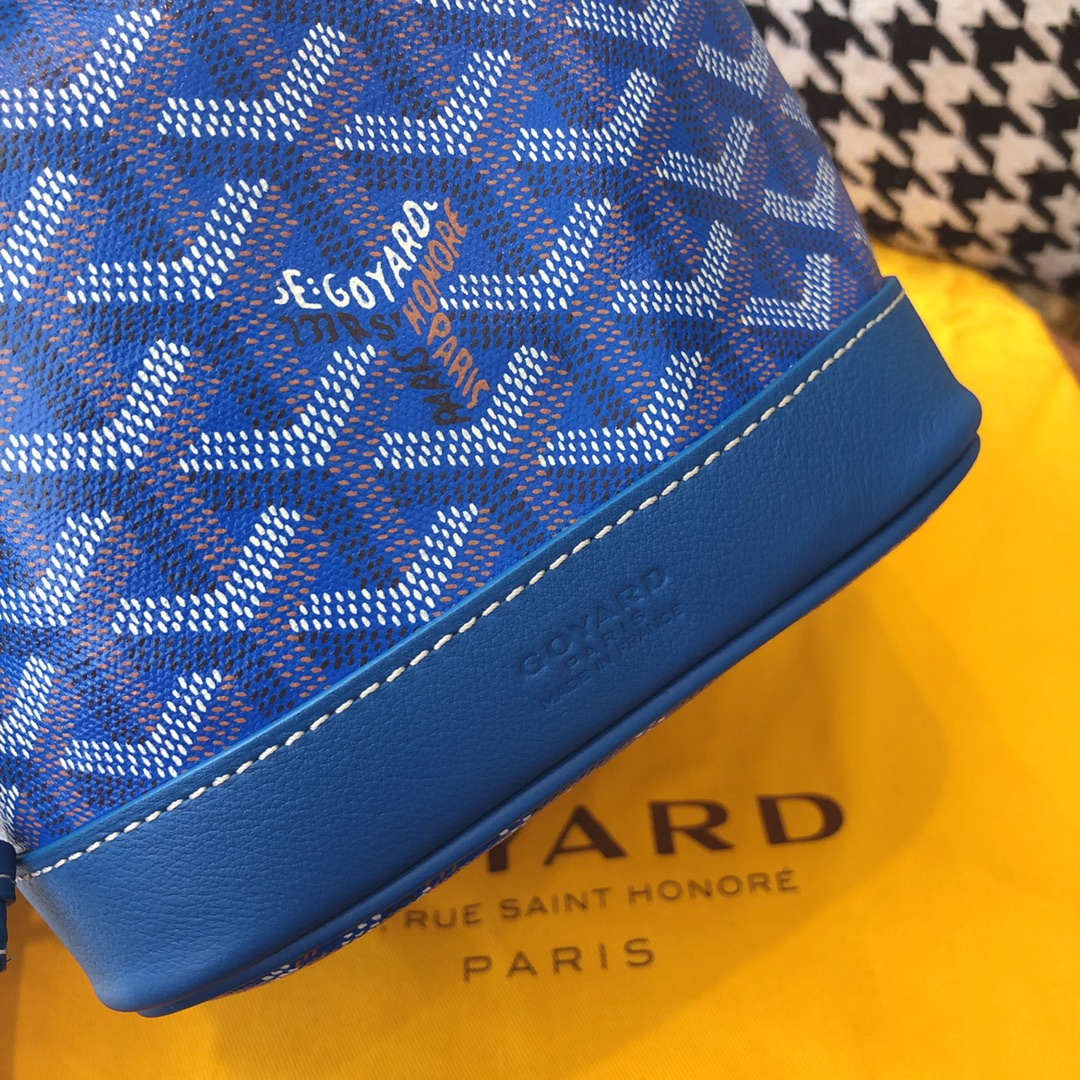 高仿Goyard*PEFLOT3抽繩水桶包藍色免檢版