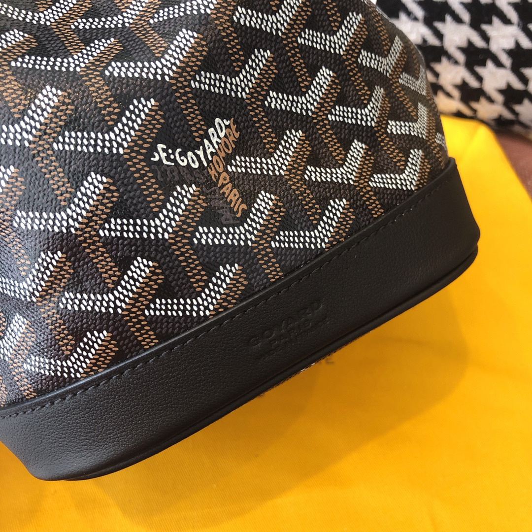 高仿Goyard*PEFLOT6抽繩水桶包黑色免檢版