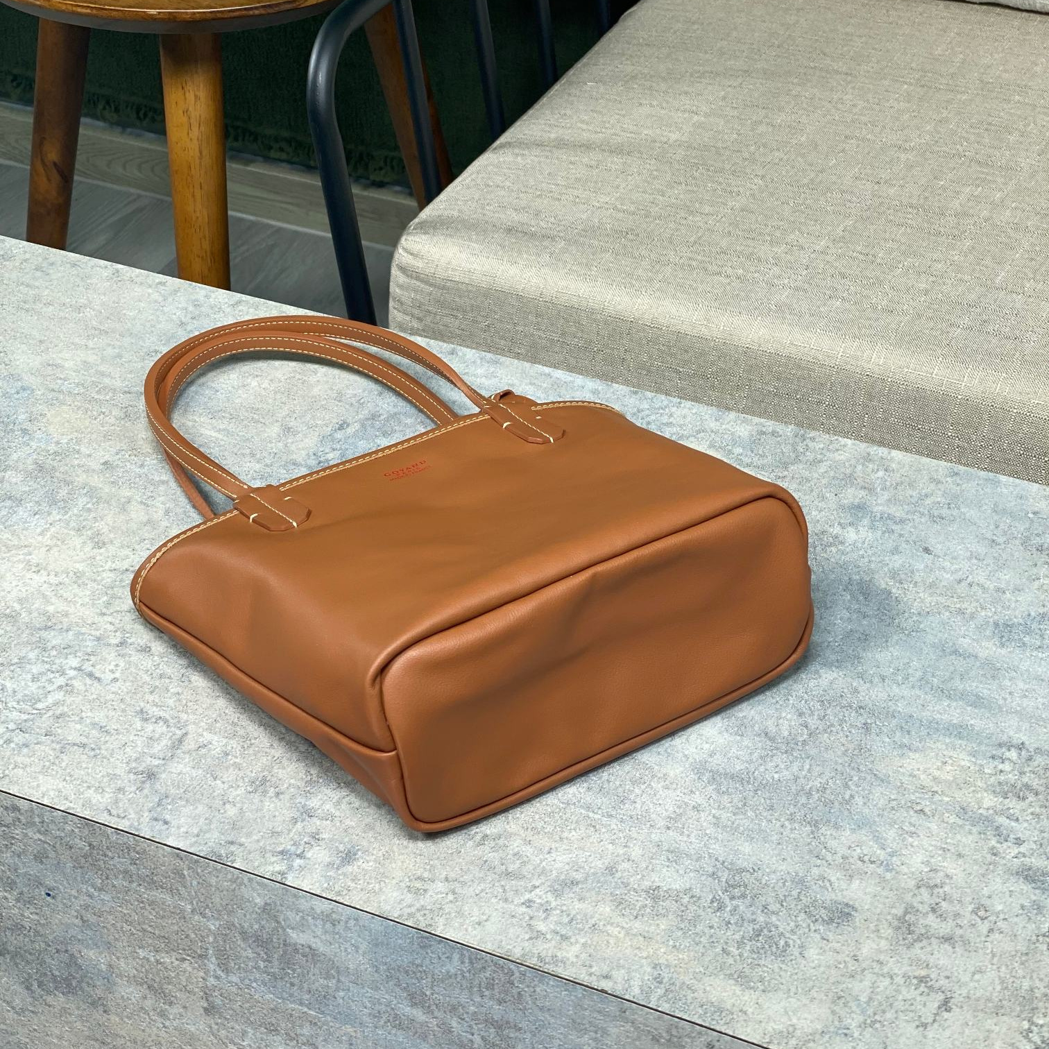 高仿Goyard*GY10183雙面兩用MiniTote手袋棕色免檢版