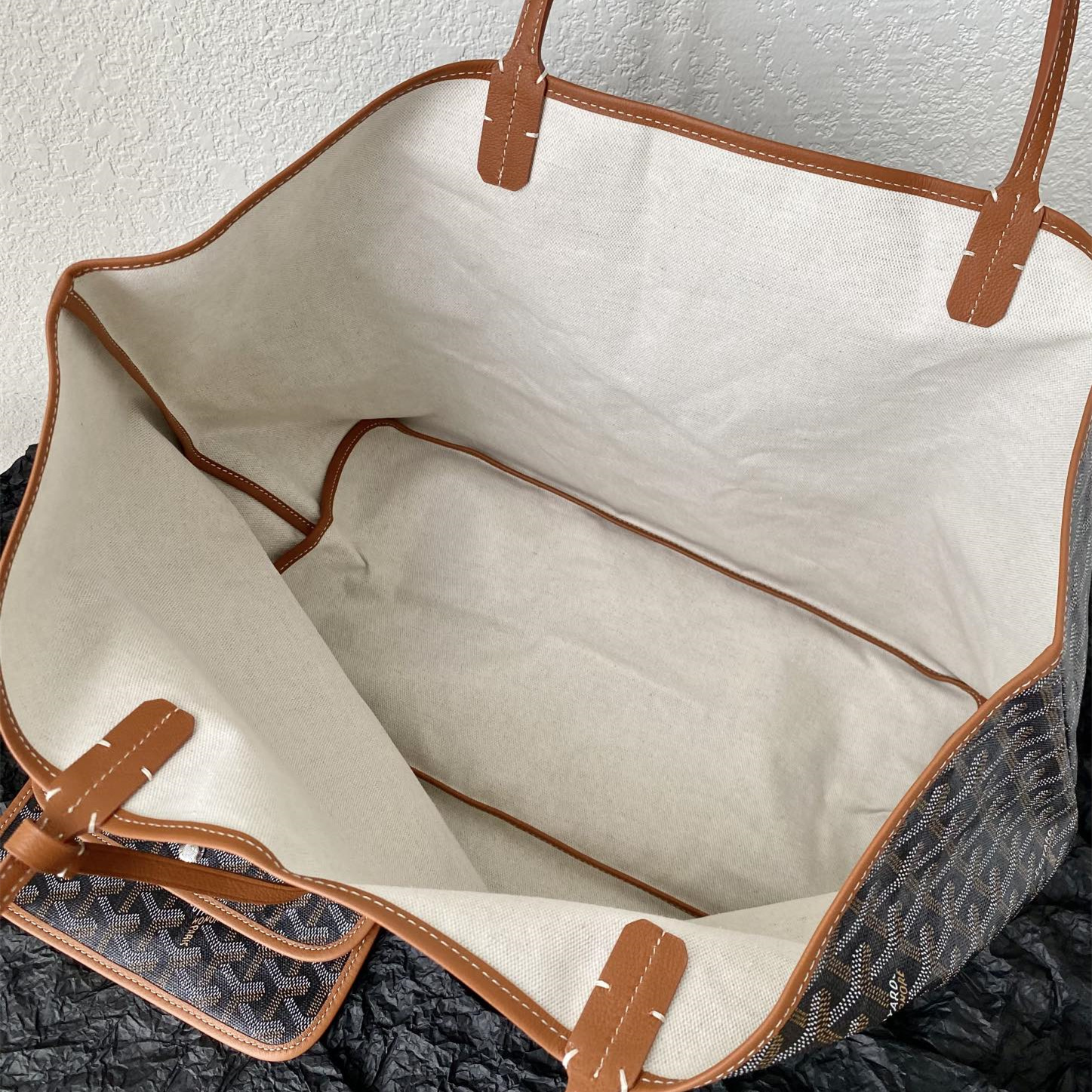 高仿Goyard*STLOUI7滿印Tote媽咪袋棕色大號免檢版