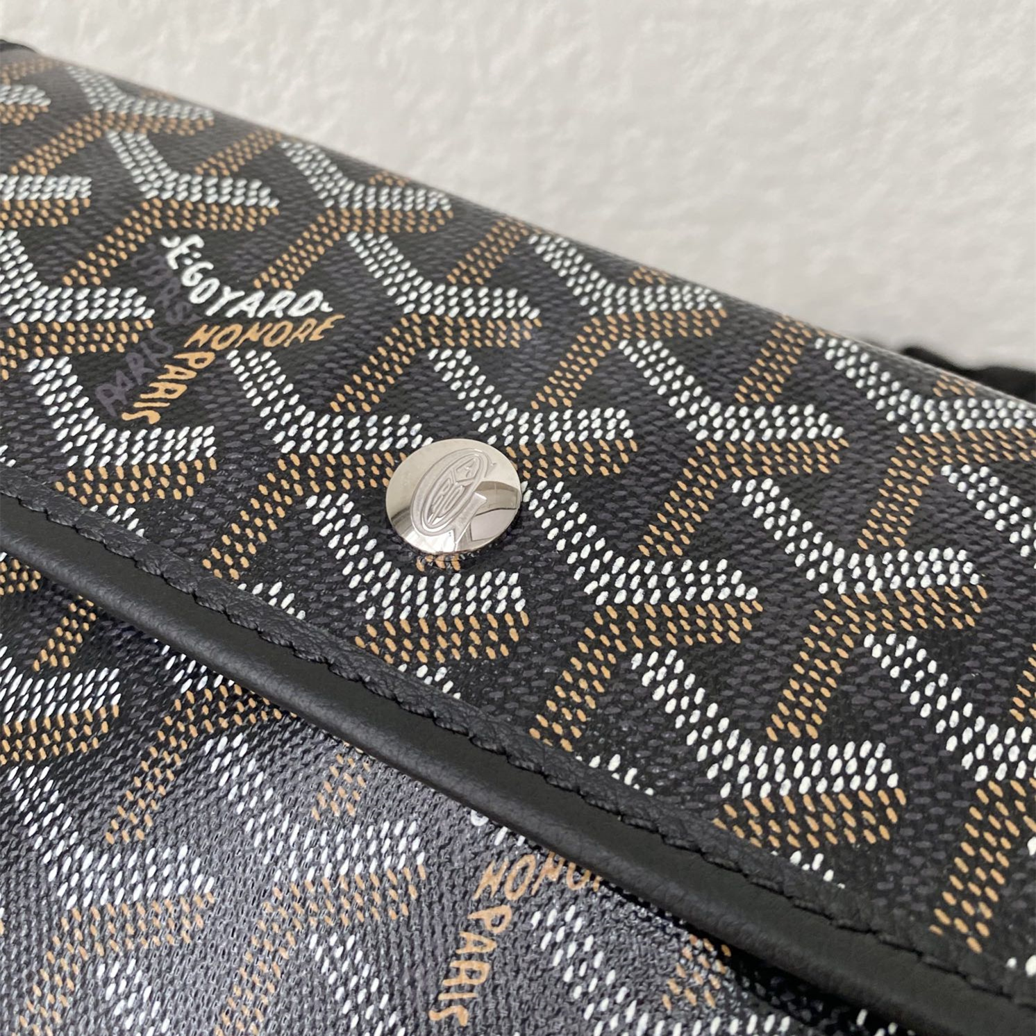 高仿Goyard*STLOUIH滿印Tote購物袋黑色中號免檢版