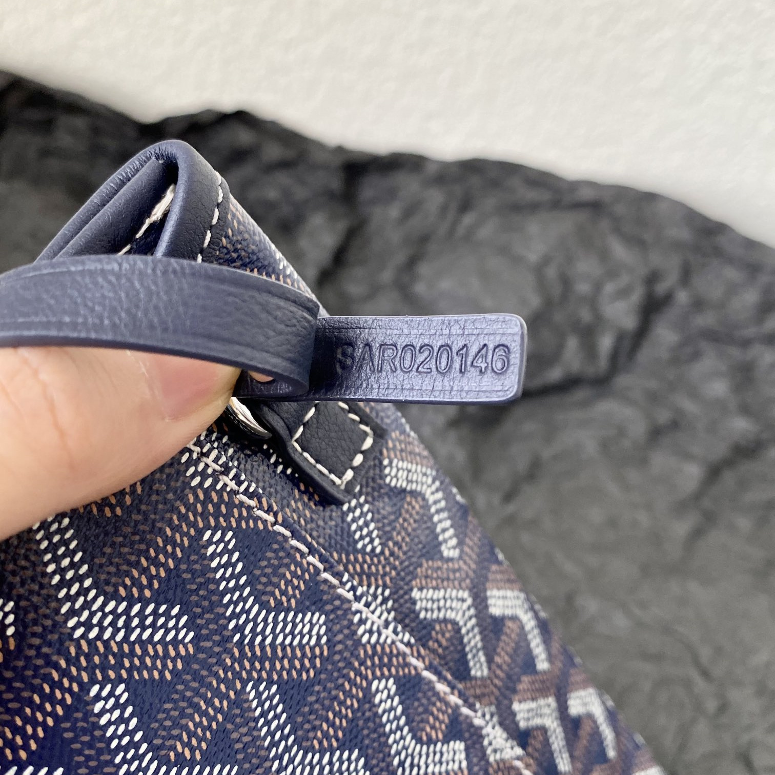 高仿Goyard*STLOUIE滿印Tote購物袋深藍中號免檢版