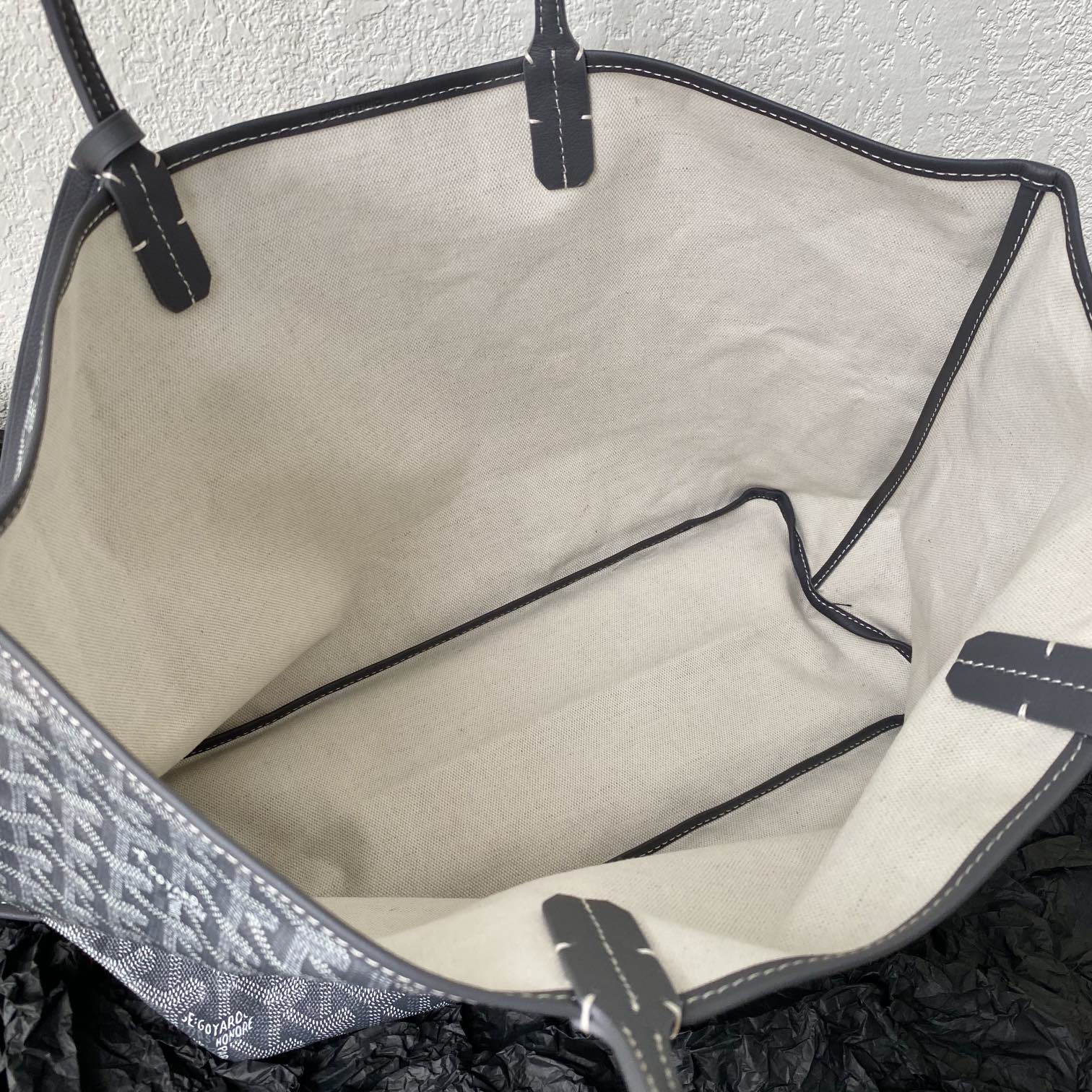 高仿Goyard*STLOUID滿印Tote購物袋灰色中號免檢版