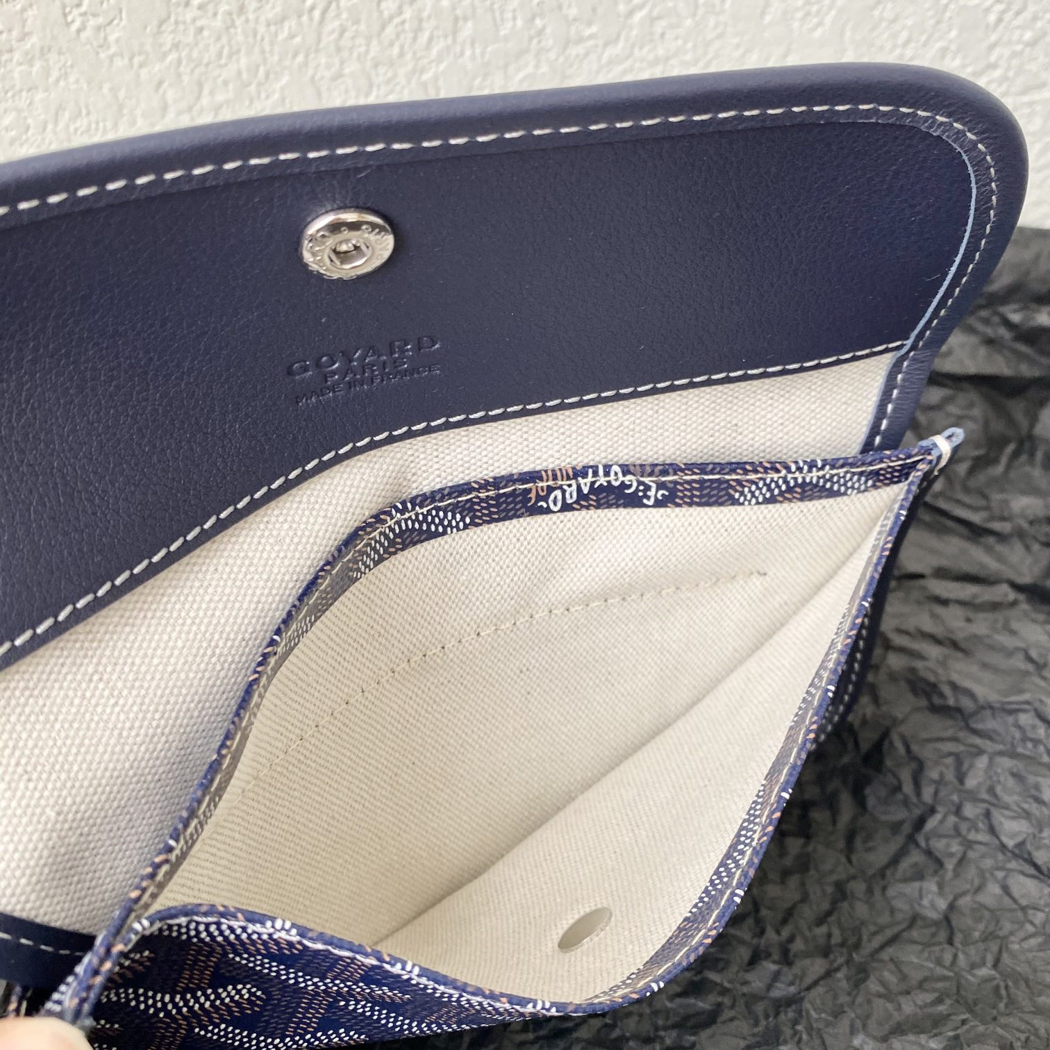 高仿Goyard*STLOUIE滿印Tote購物袋深藍中號免檢版
