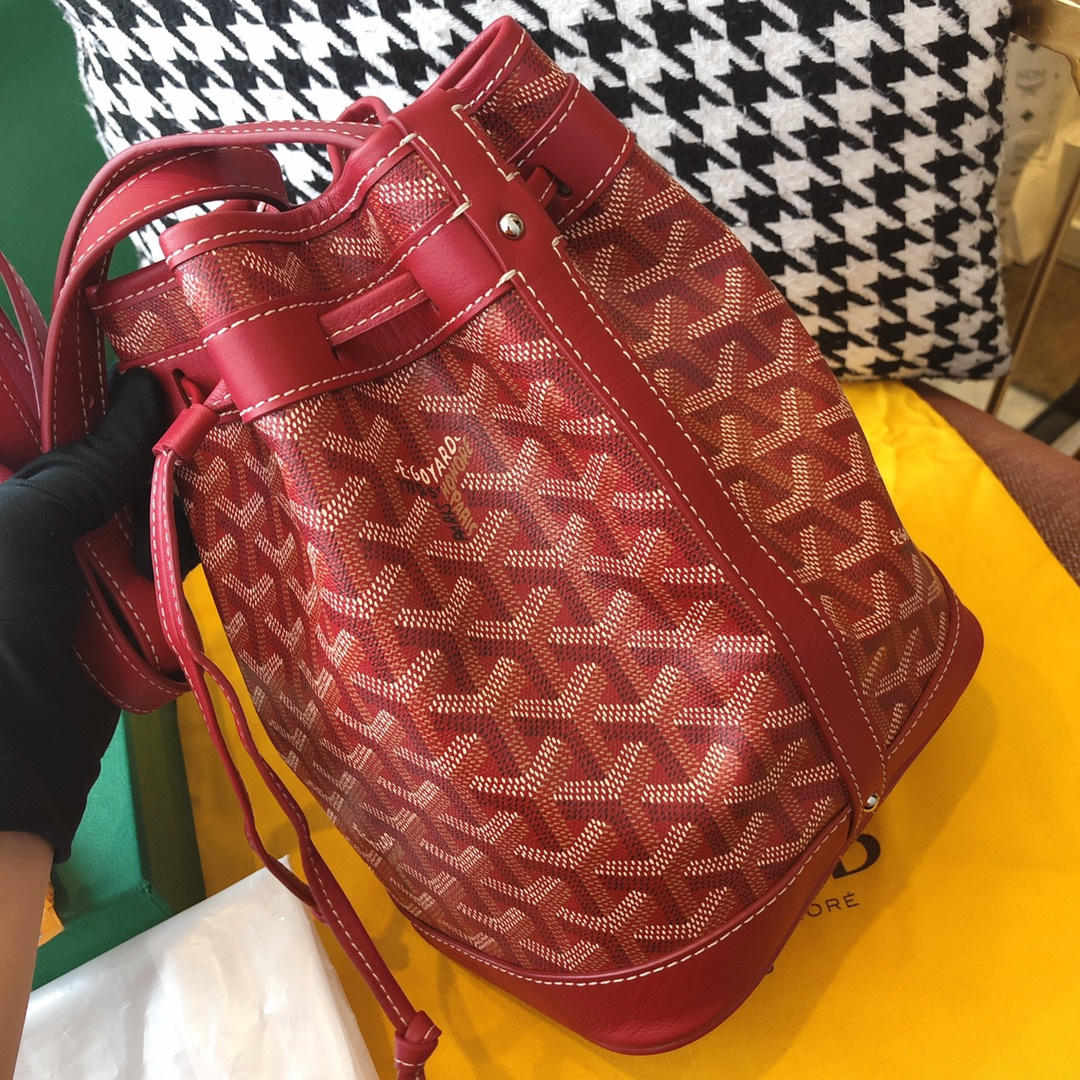高仿Goyard*PEFLOT9抽繩水桶包紅色免檢版