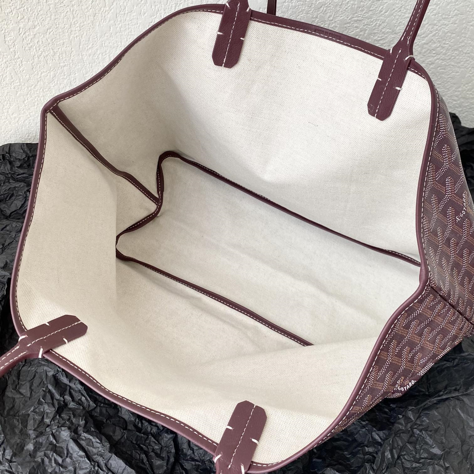 高仿Goyard*STLOUIF滿印Tote購物袋朱紅中號免檢版