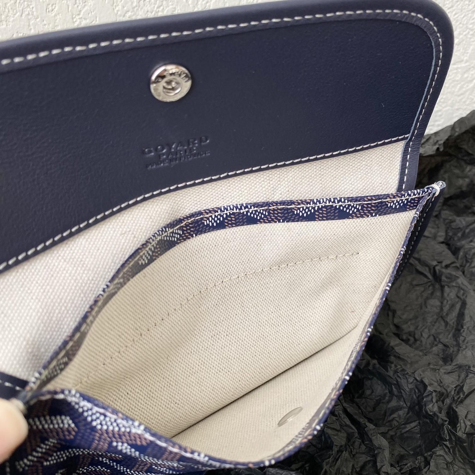 高仿Goyard*STLOUI5滿印Tote媽咪袋深藍大號免檢版