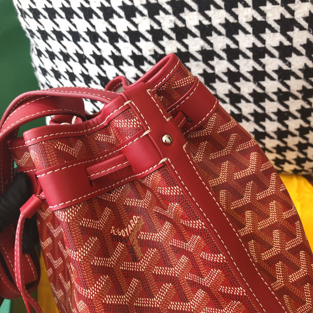 高仿Goyard*PEFLOT9抽繩水桶包紅色免檢版