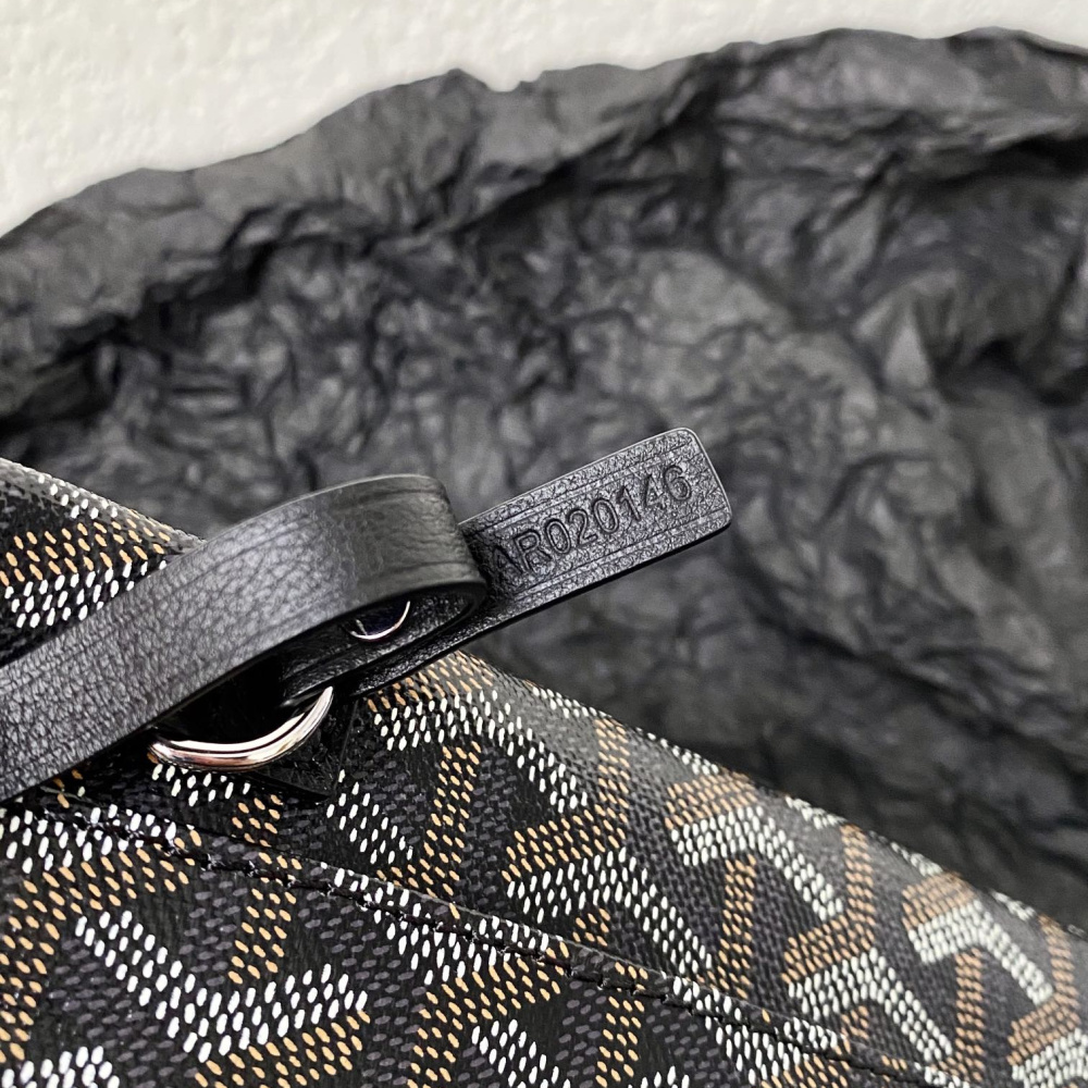高仿Goyard*STLOUIH滿印Tote購物袋黑色中號免檢版