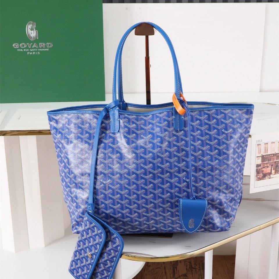 高仿Goyard*STLOUIP6滿印Tote手提袋天藍免檢版小號