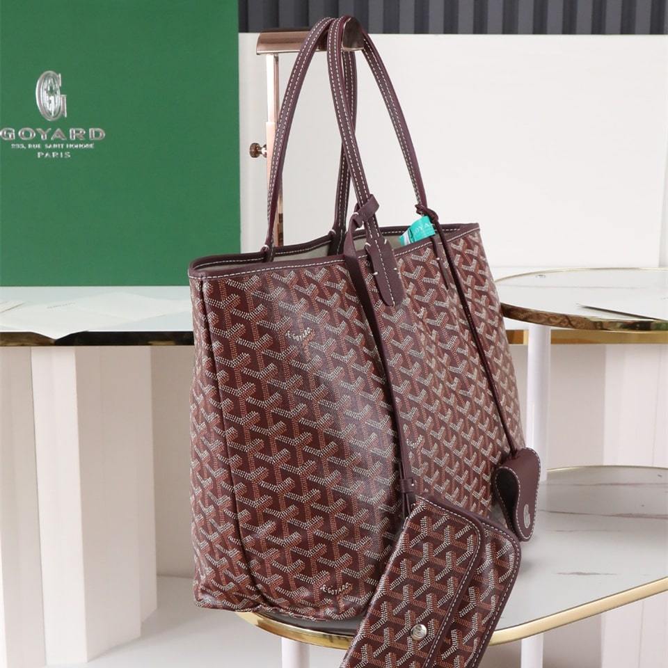 高仿Goyard*STLOUIP4滿印Tote手提袋朱紅免檢版小號