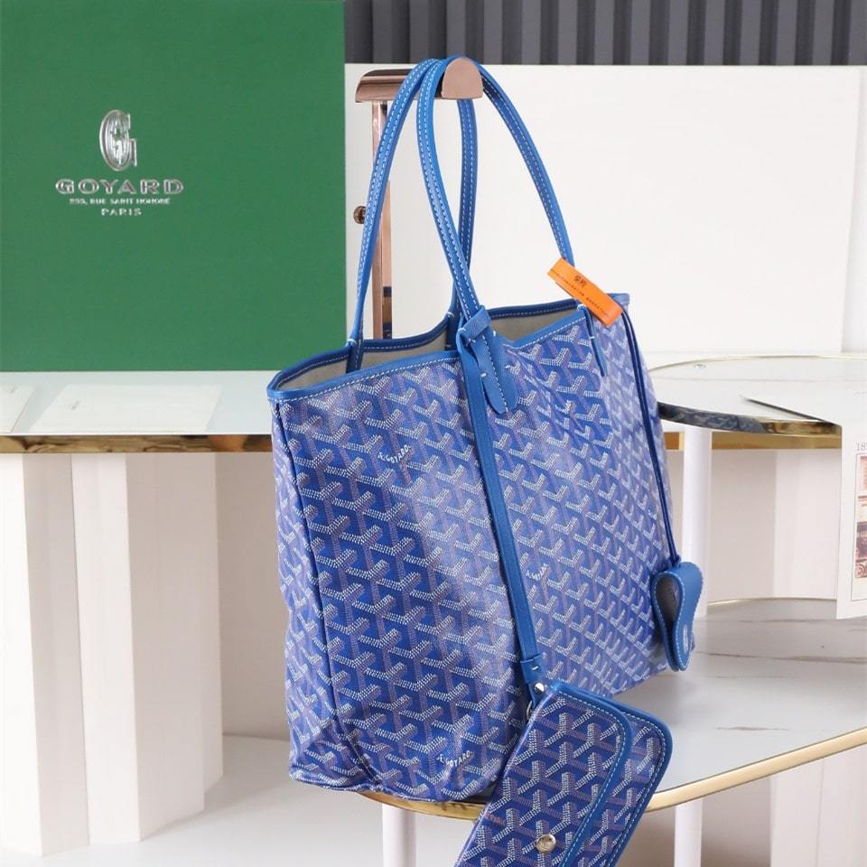 高仿Goyard*STLOUIP6滿印Tote手提袋天藍免檢版小號