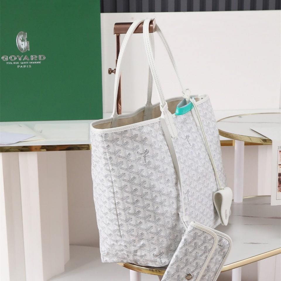 高仿Goyard*STLOUIP9滿印Tote手提袋白色免檢版小號