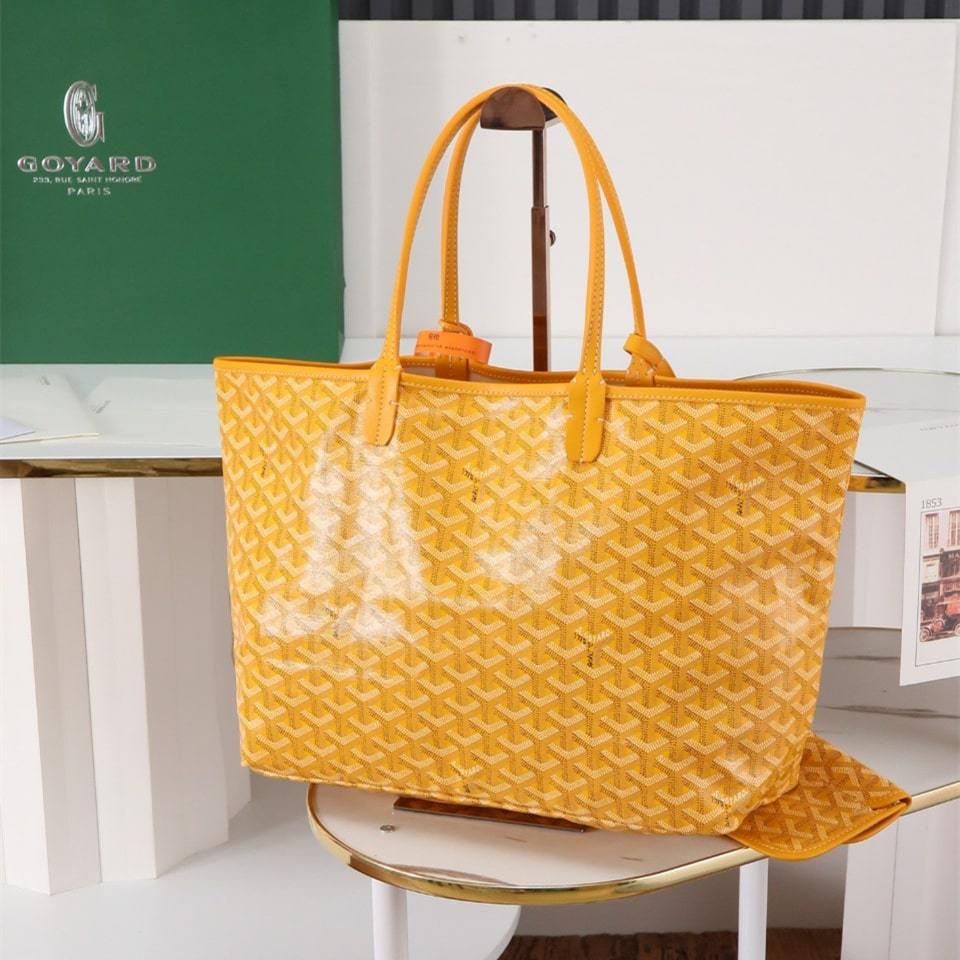 高仿Goyard*STLOUIP7滿印Tote手提袋黃色免檢版小號