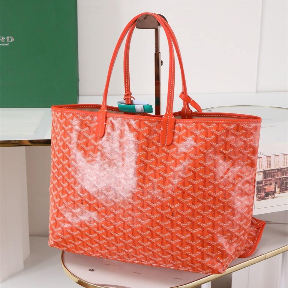 高仿Goyard*STLOUIP8滿印Tote手提袋橙色免檢版小號