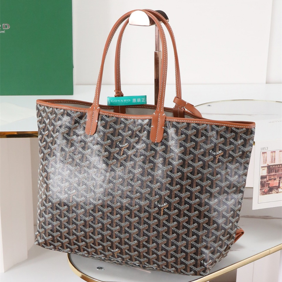 高仿Goyard*STLOUIP1滿印Tote手提袋棕色免檢版小號
