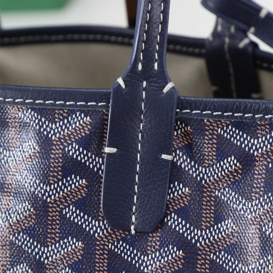 高仿Goyard*STLOUIP3滿印Tote手提袋藍色免檢版小號