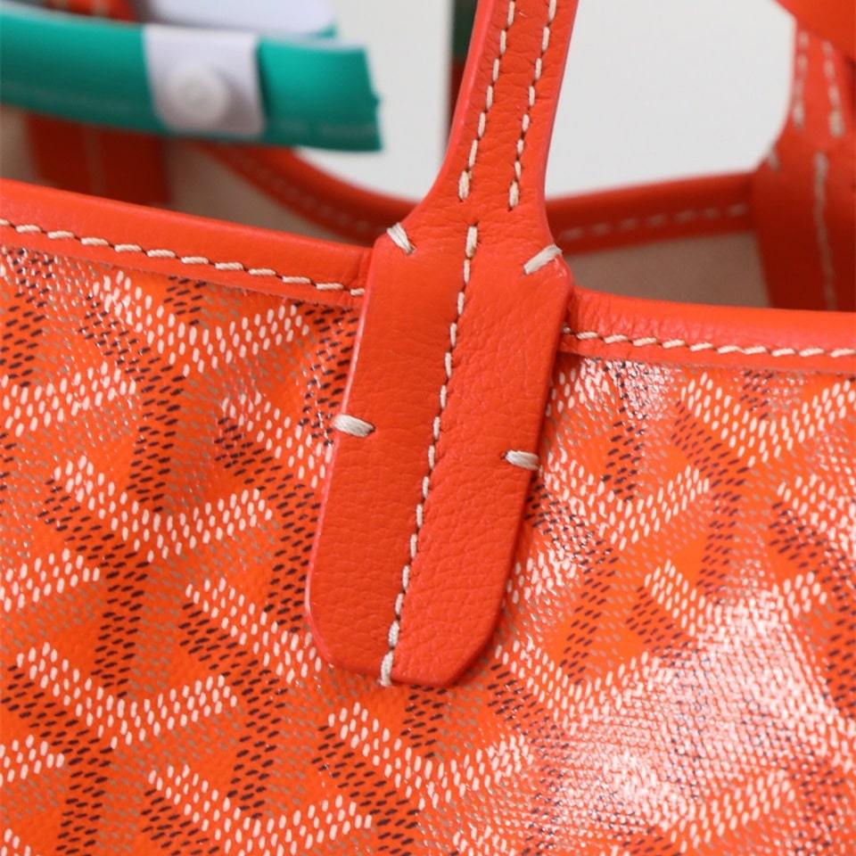 高仿Goyard*STLOUIP8滿印Tote手提袋橙色免檢版小號