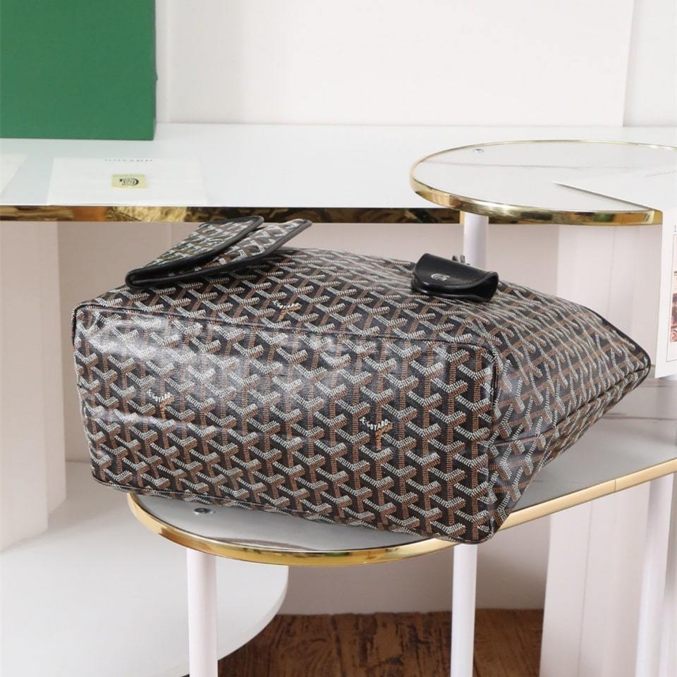 高仿Goyard*STLOUIP2滿印Tote手提袋黑色免檢版小號