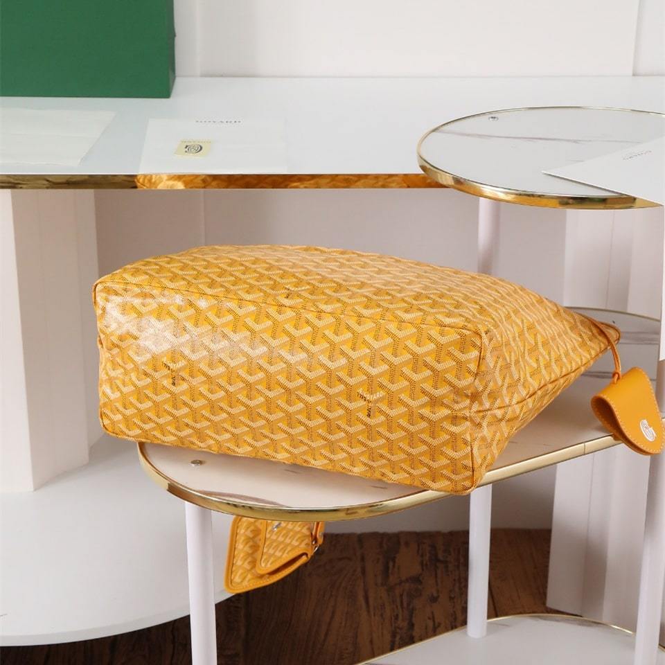 高仿Goyard*STLOUIP7滿印Tote手提袋黃色免檢版小號
