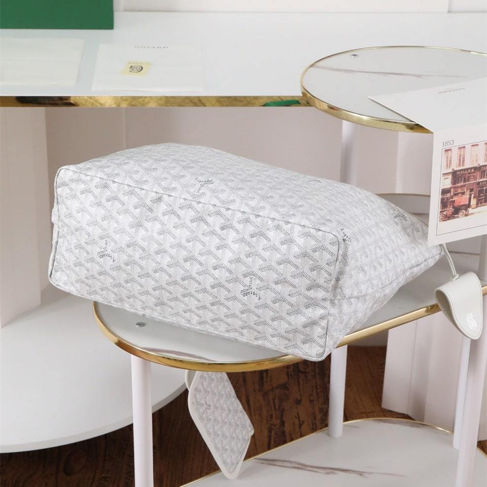 高仿Goyard*STLOUIP9滿印Tote手提袋白色免檢版小號
