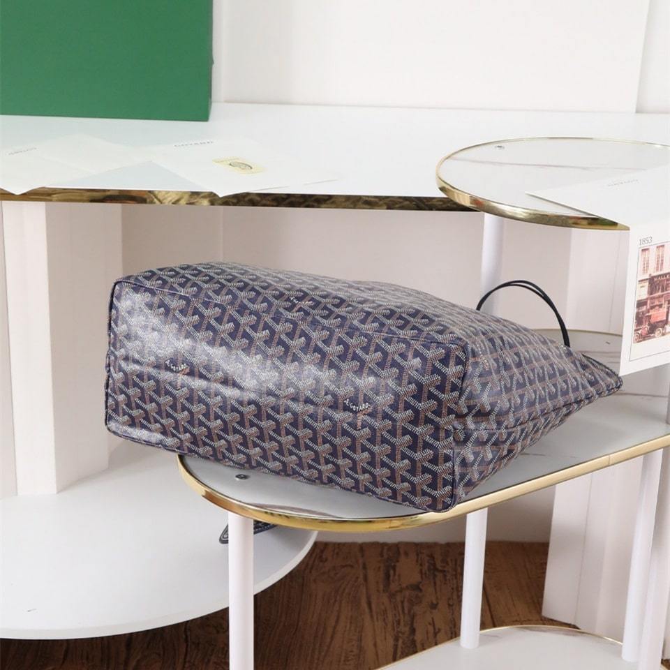 高仿Goyard*STLOUIP3滿印Tote手提袋藍色免檢版小號