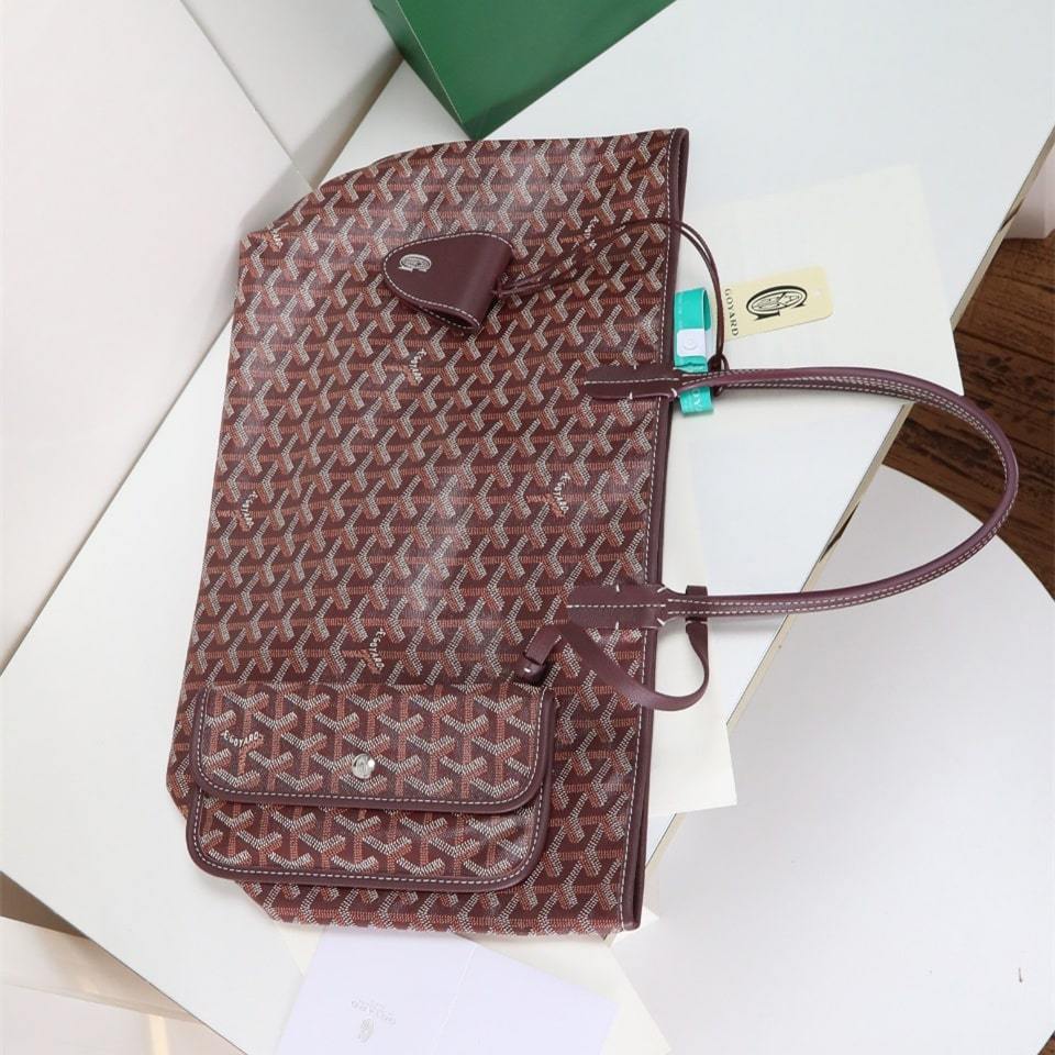 高仿Goyard*STLOUIP4滿印Tote手提袋朱紅免檢版小號