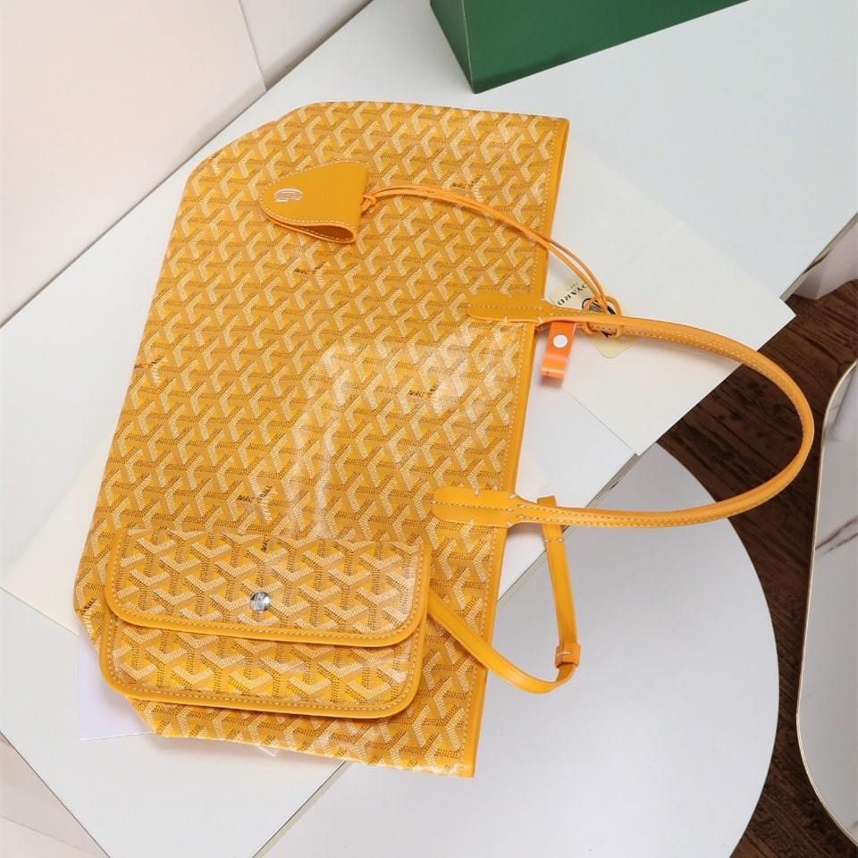 高仿Goyard*STLOUIP7滿印Tote手提袋黃色免檢版小號