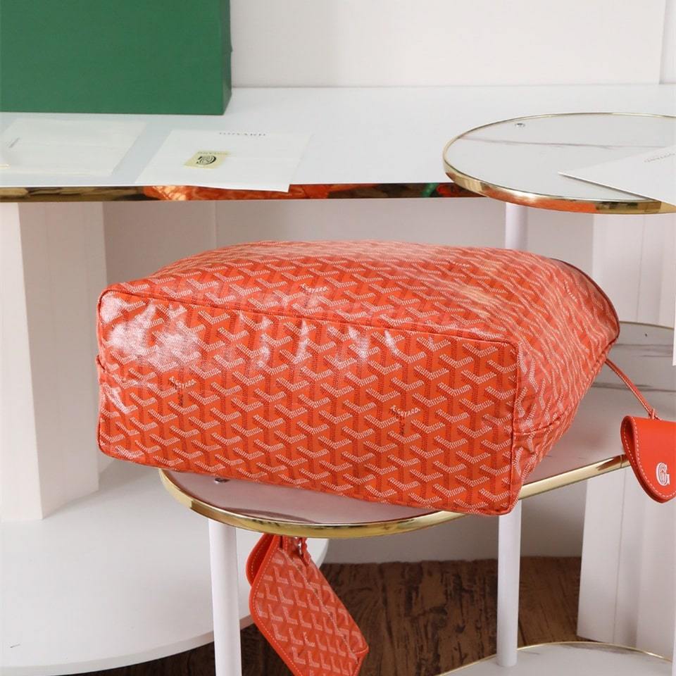 高仿Goyard*STLOUIP8滿印Tote手提袋橙色免檢版小號