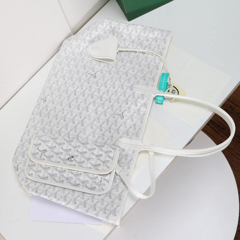高仿Goyard*STLOUIP9滿印Tote手提袋白色免檢版小號