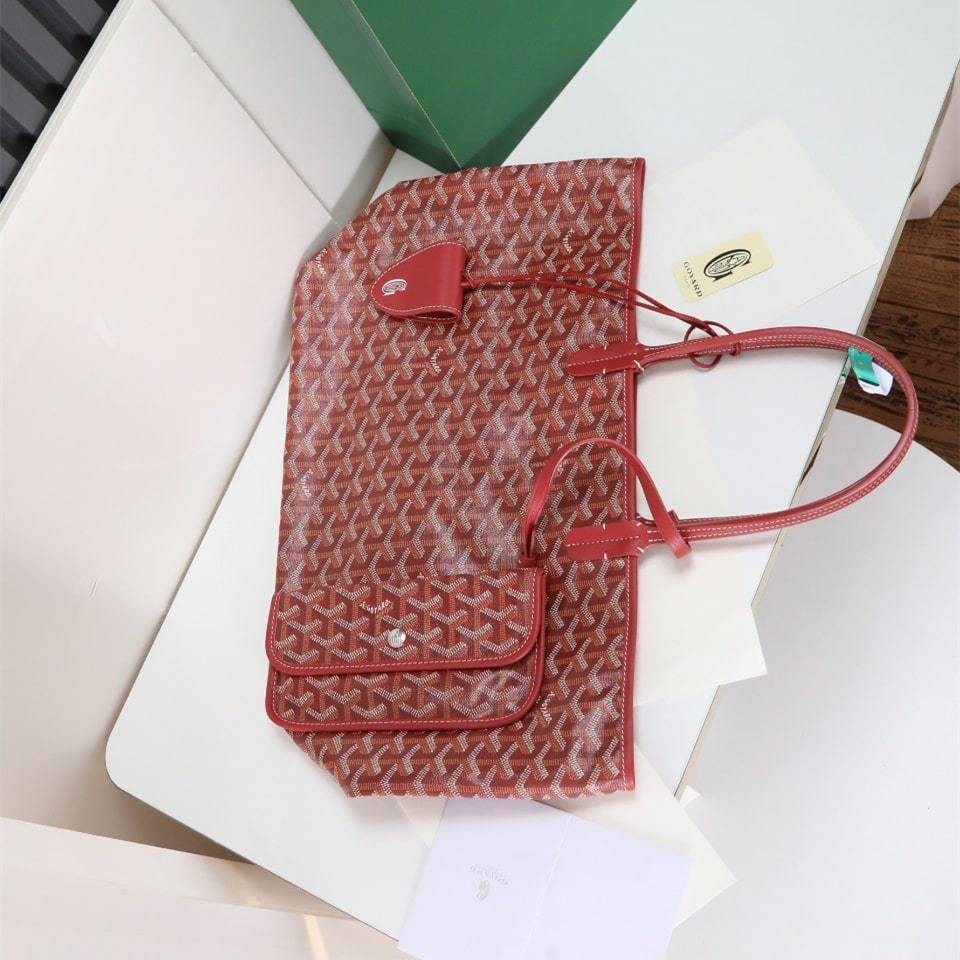 高仿Goyard*STLOUIP5滿印Tote手提袋鮮紅免檢版小號