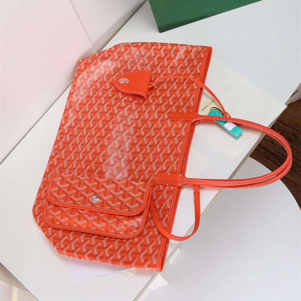 高仿Goyard*STLOUIP8滿印Tote手提袋橙色免檢版小號