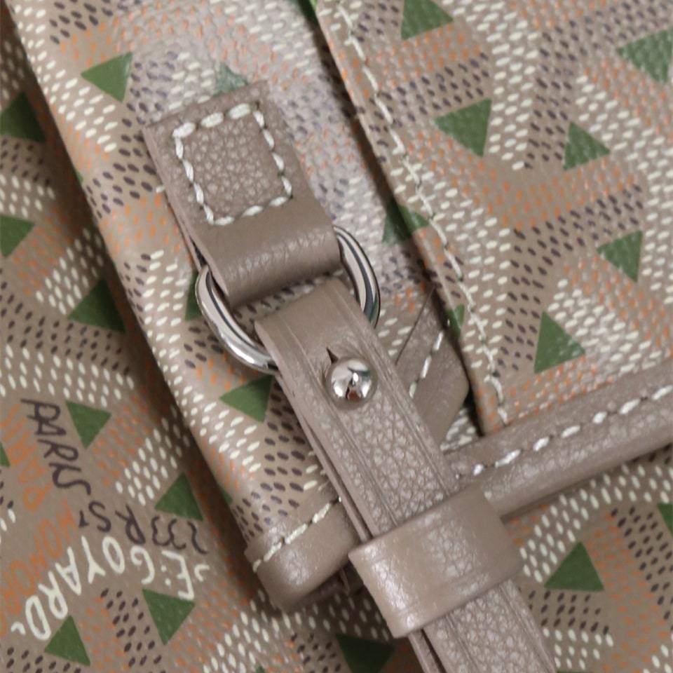 高仿Goyard*STLOUIP10滿印Tote手提袋咖綠免檢版小號