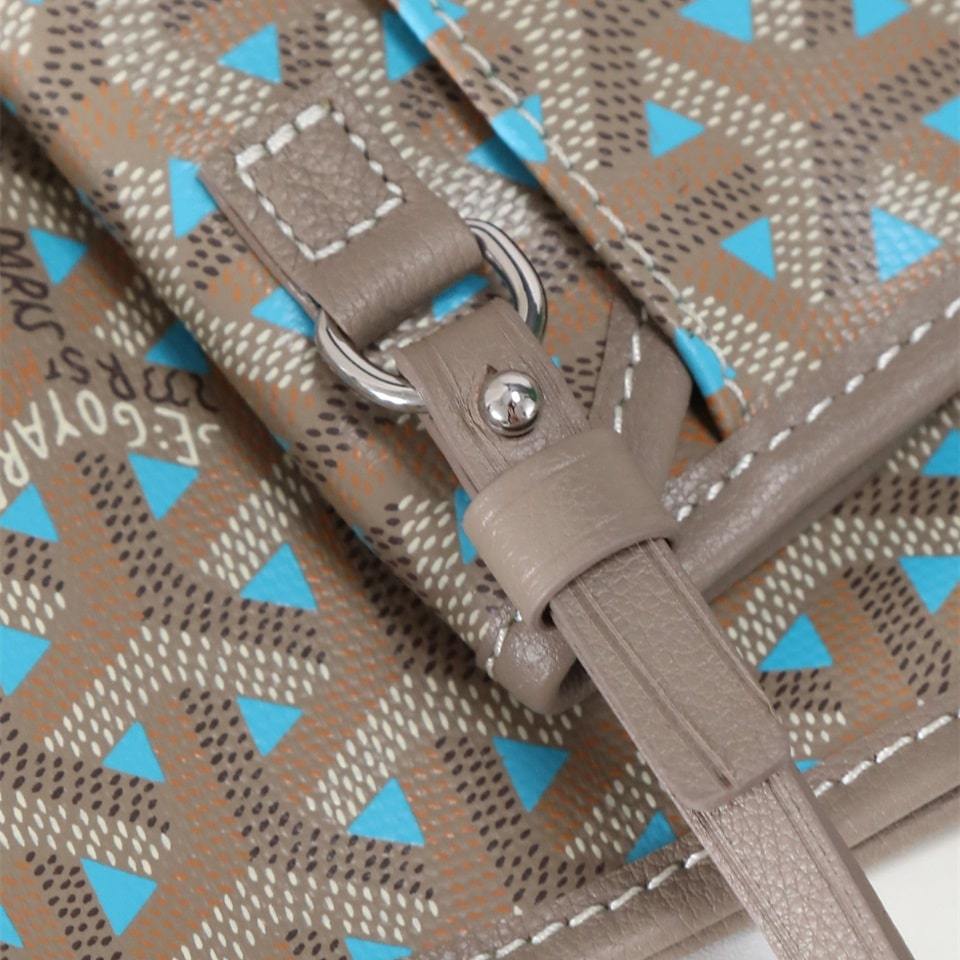 高仿Goyard*STLOUIP11滿印Tote手提袋咖藍免檢版小號