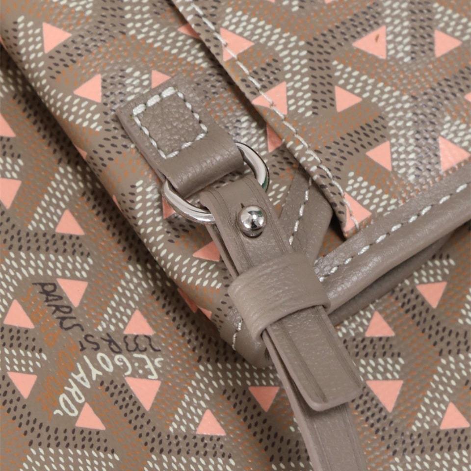 高仿Goyard*STLOUIP12滿印Tote手提袋咖粉免檢版小號