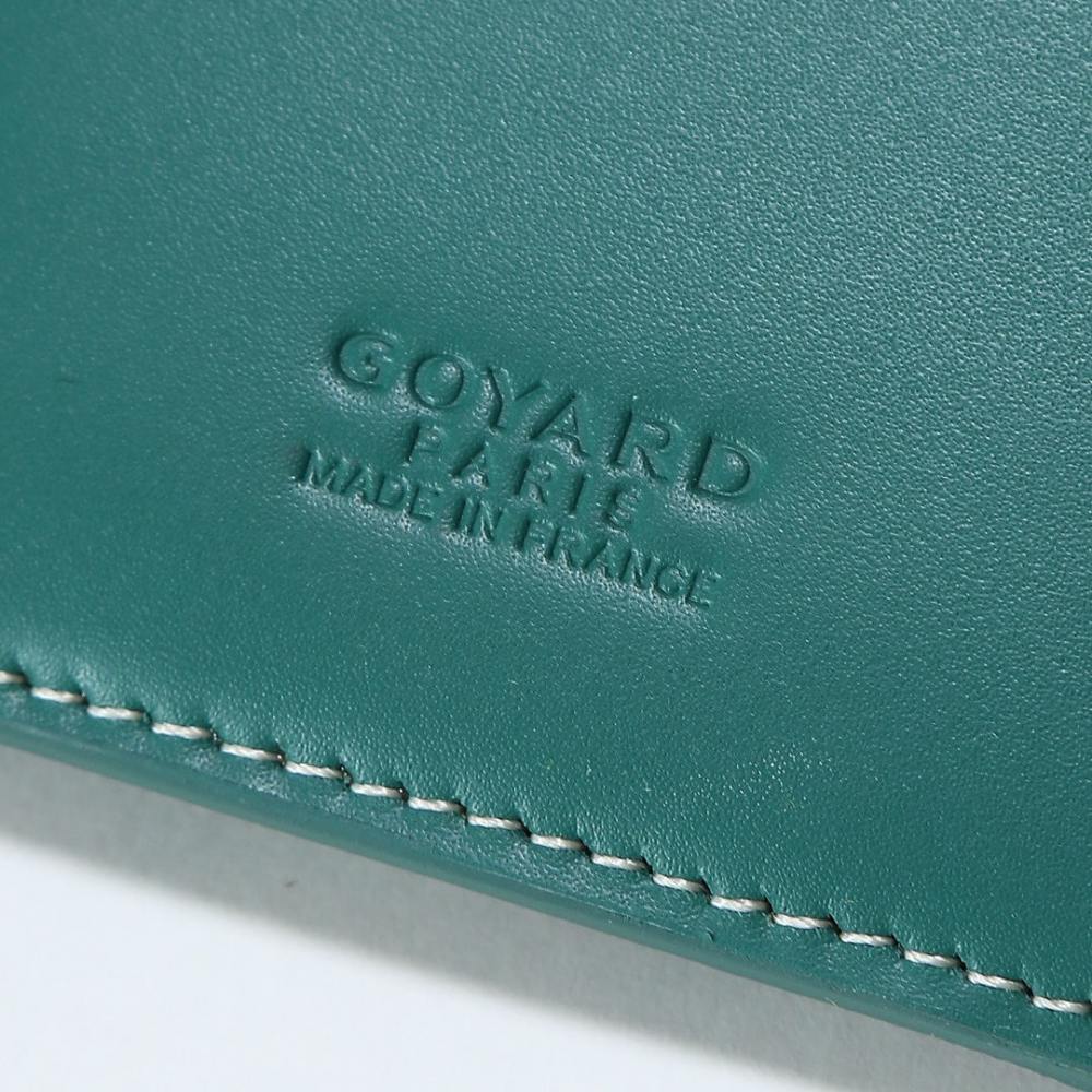 高仿Goyard*STGABR2拼色三折式錢夾錢包綠色免檢版